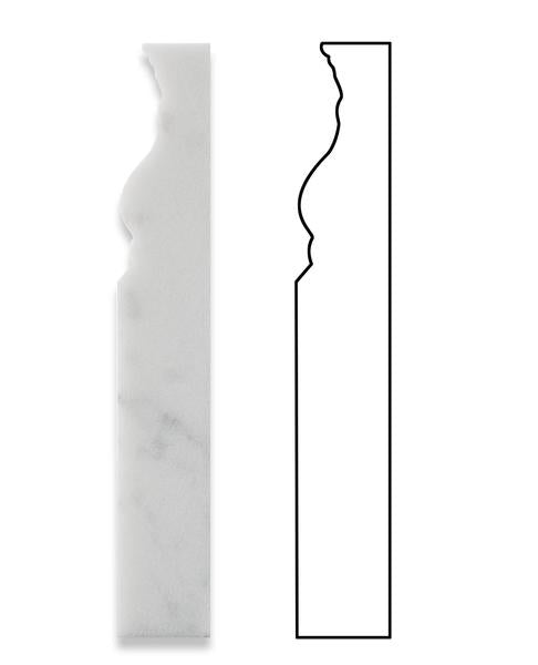 Carrara White Marble Baseboard Molding 5x12