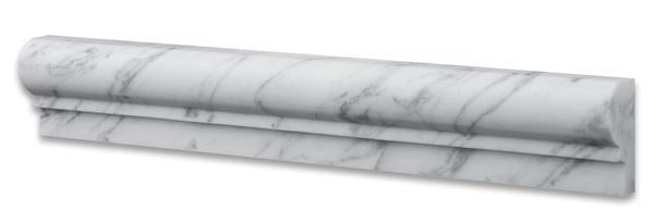 Carrara White Marble 2x12 chair rail molding