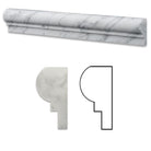 Carrara White Marble 2x12 chair rail molding