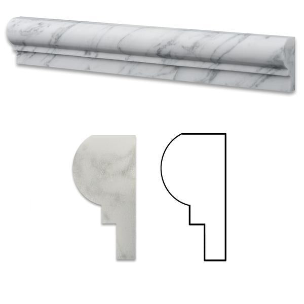 Carrara White Marble 2x12 chair rail molding