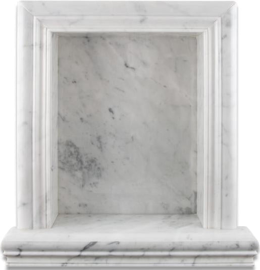 Carrara White Marble custom shampoo niche