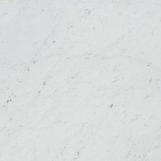 Close-up of Carrara White Marble tile showing soft gray veining on white background