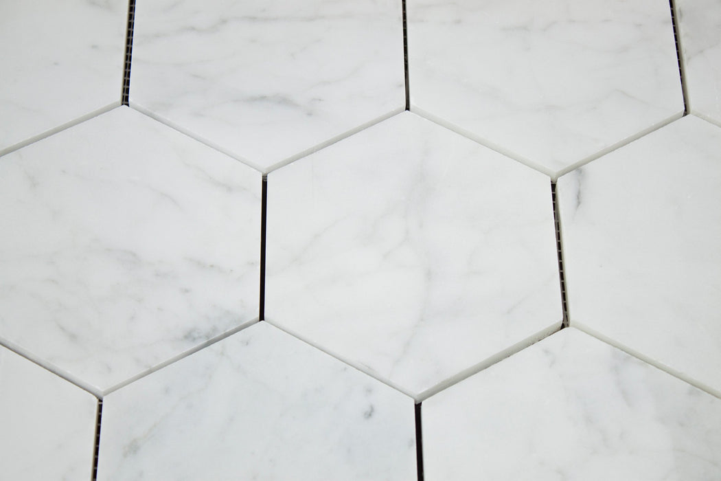 Carrara White Marble 3" Inch Hexagon