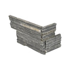 Top-down view of Charcoal Pencil slate corner ledger panel with split face surface"