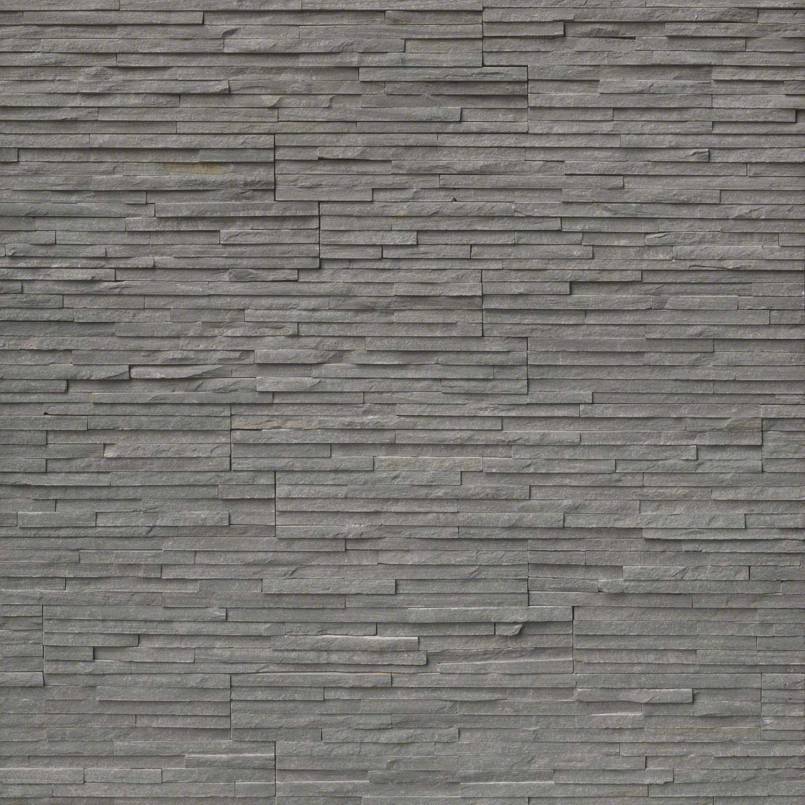 Flat lay of Charcoal Pencil stacked slate panel showing narrow split face strips