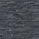Flat lay of Coal Canyon stacked stone panel in dark charcoal quartzite
