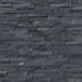 Flat lay of Coal Canyon stacked stone panel in dark charcoal quartzite