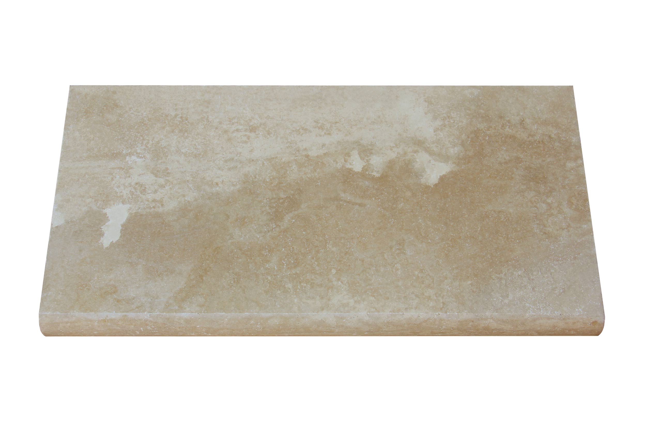 Top view of Cordoba Cream Travertine Pool Coping 12x24 with tumbled finish
