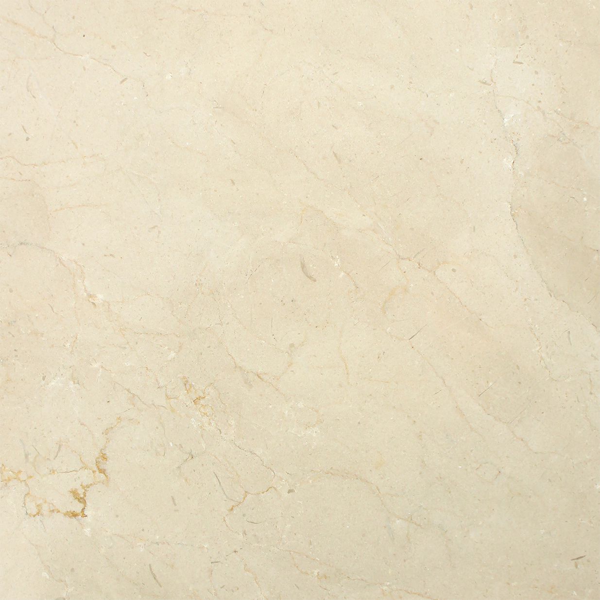 Crema Marfil 18x18 Marble Tile with polished finish, beige tones, and soft veining