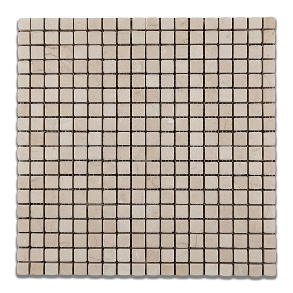 Crema Marfil 5/8 inch polished mosaic marble tile sheet
