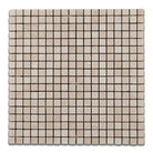 Crema Marfil 5/8 inch tumbled mosaic tile sheet