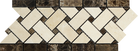 Crema Marfil Basketweave Border 5x12 polished marble tile