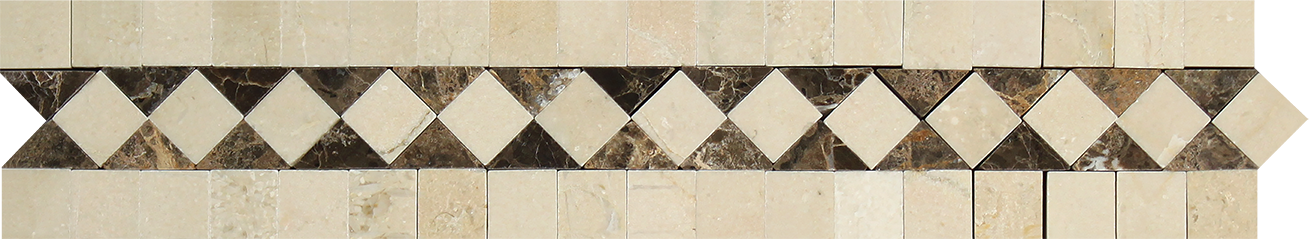 Crema Marfil Bias Border 2x12 polished marble trim