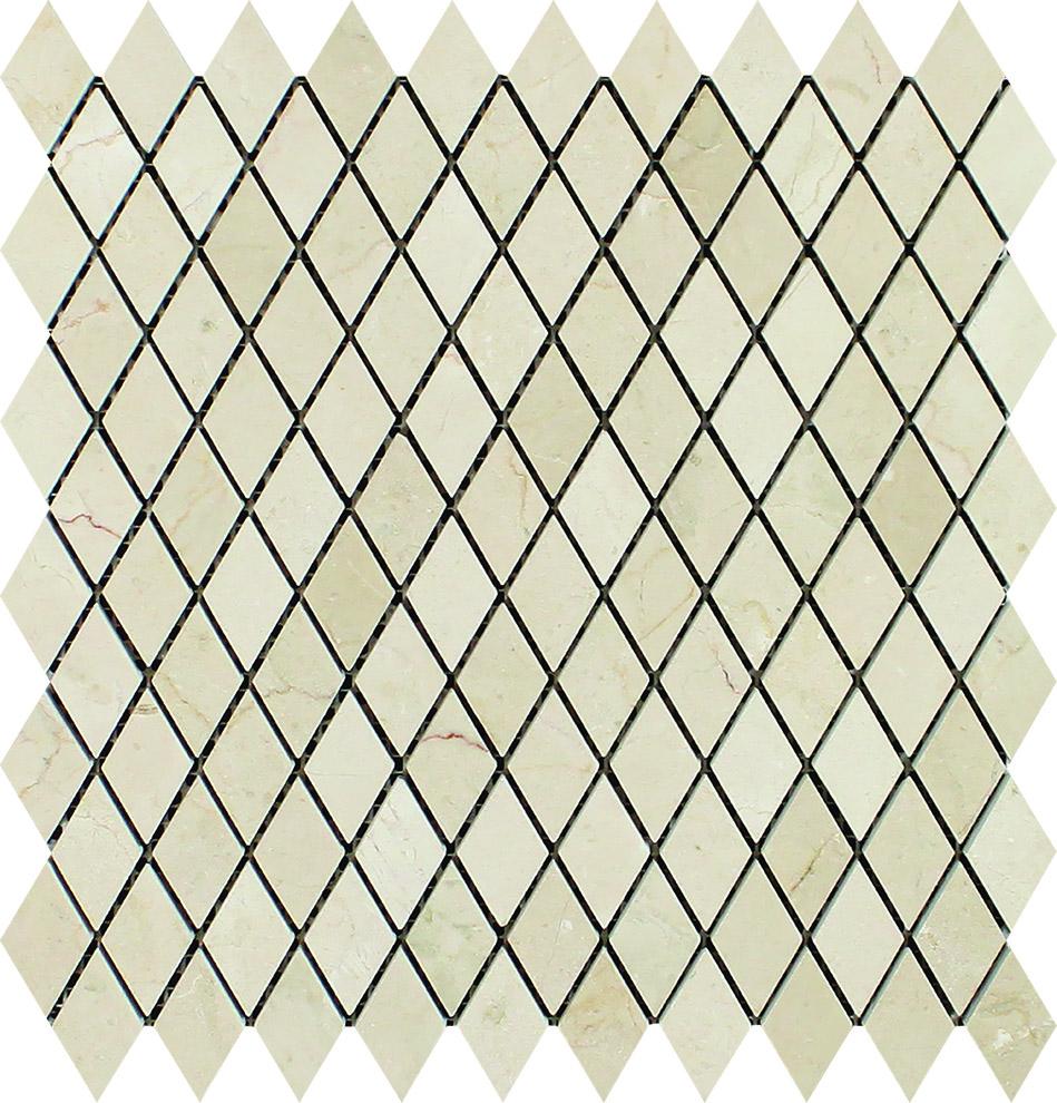 Crema Marfil Diamond Polished Marble Mosaic 1x2
