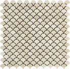 Crema Marfil Fish Scale Mosaic polished marble tile