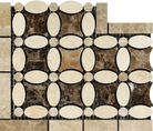 Crema Marfil Florida Flower Border Corner 5x6 Spanish marble