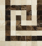Crema Marfil Greek Key Border Corner in 5x6 size, polished marble