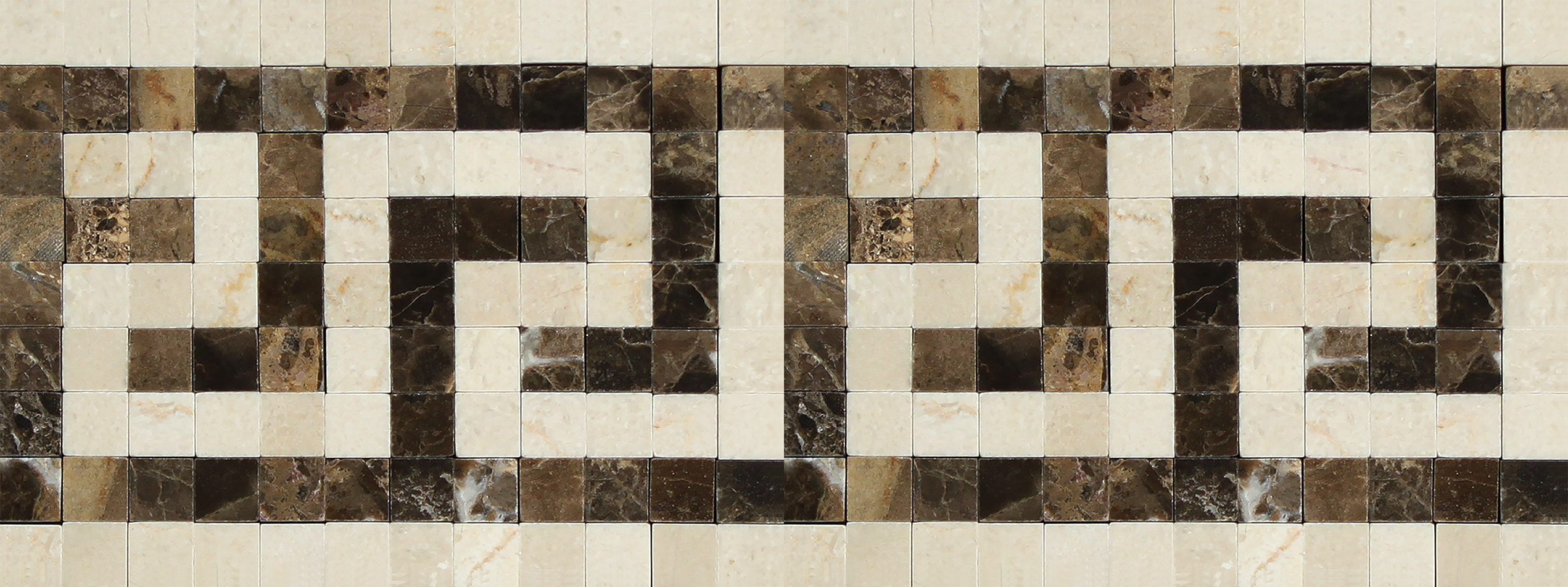 Crema Marfil Greek Key Border 3.5x7 polished Spanish marble