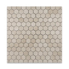 Polished 2 inch Crema Marfil marble hexagon mosaic tile