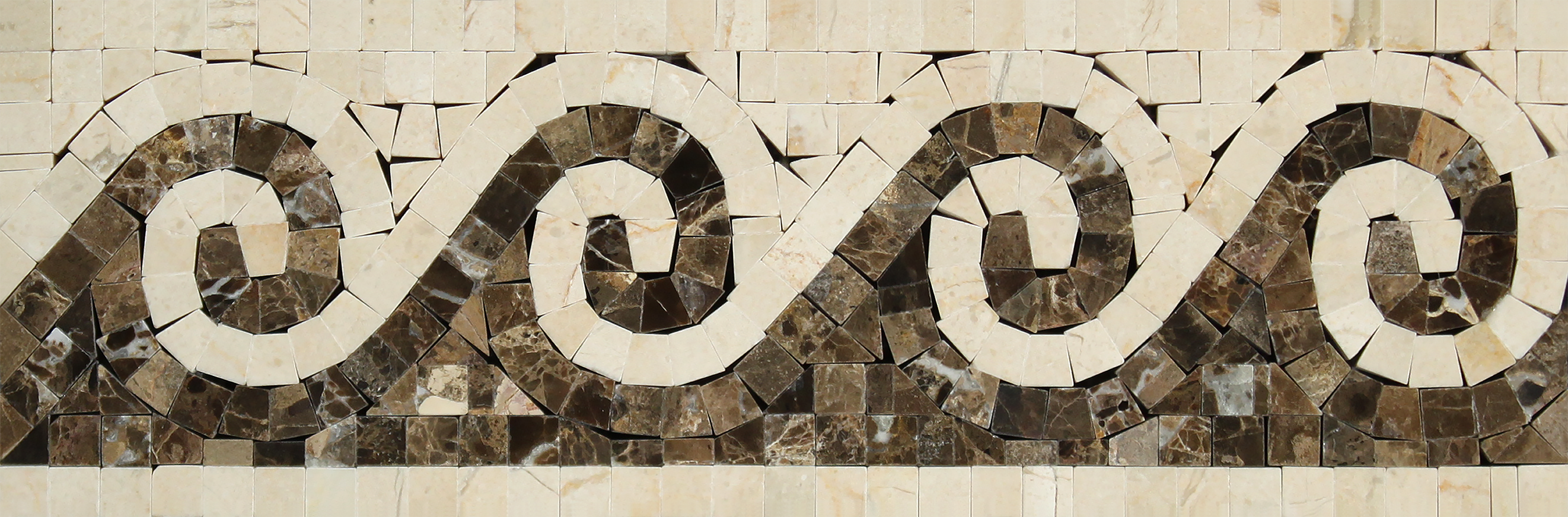 Crema Marfil Wave Border Polished Spanish Marble Trim 4x12