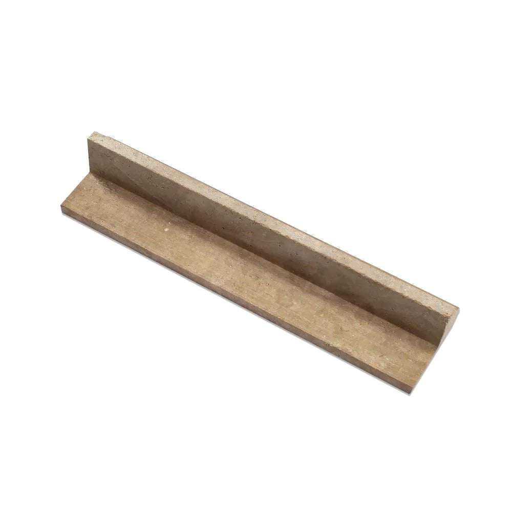 Dark brown travertine edge molding piece