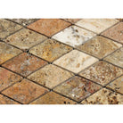 Rustic Travertine Diamond Tile Closeup