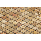 Rustic travertine diamond mosaic pattern