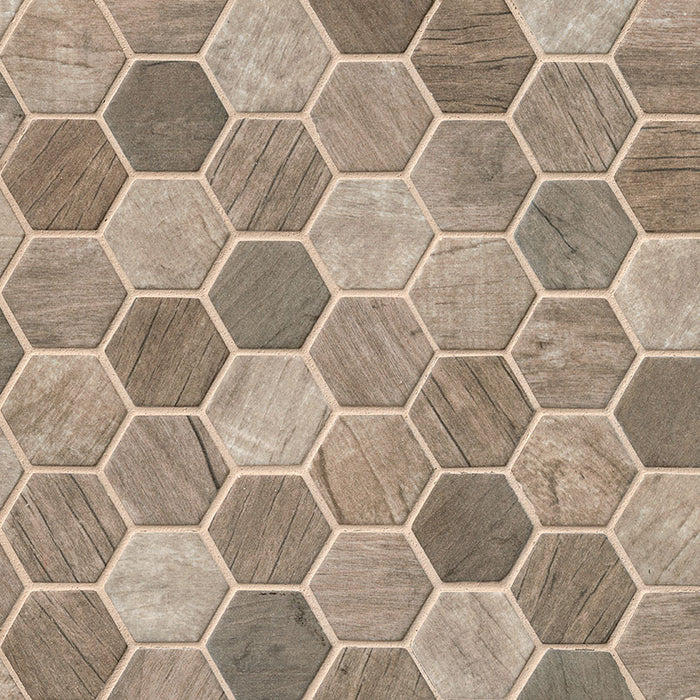 Driftwood Hexagon Mosaic