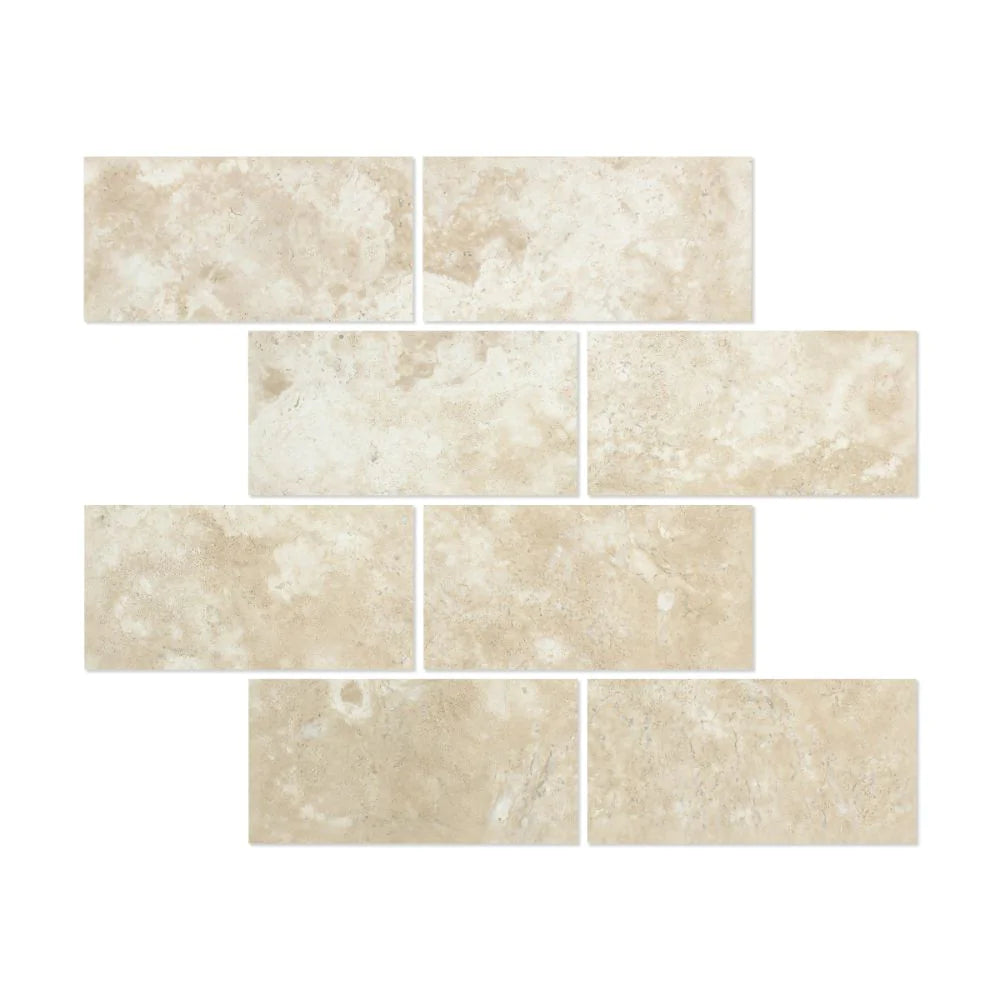 Flat view of Durango Travertine in honed finish, 12x24 tile
