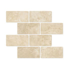 Flat view of Durango Travertine Subway 3x6 Tile in tumbled finish