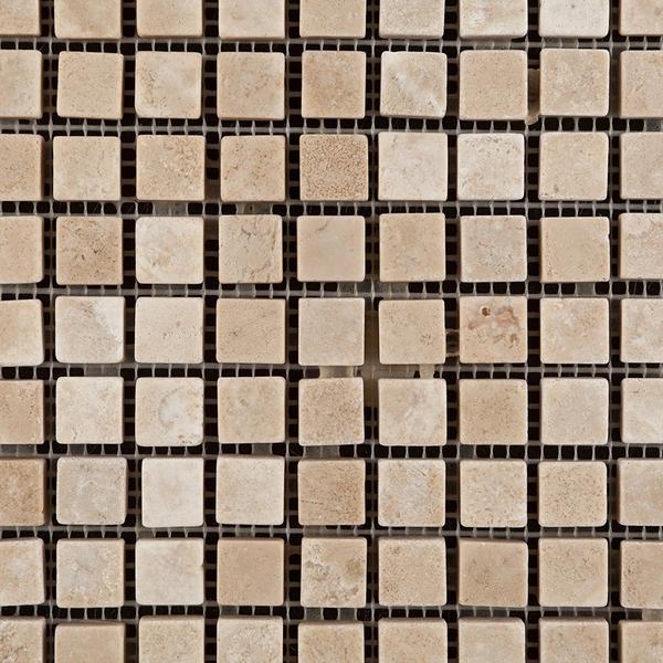Close-up of Durango 5/8x5/8 mosaic tile showing tumbled edges