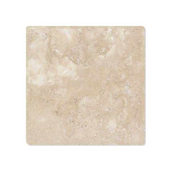 Flat view of Durango Travertine Tumbled Tile, 6x6 size