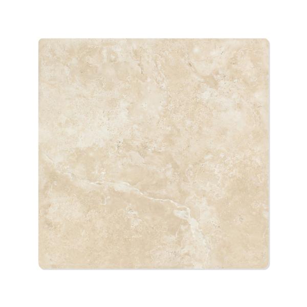 Flat view of Durango Travertine Tumbled Tile, 6x6 size