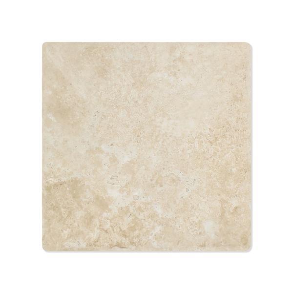 Flat view of Durango Travertine Tumbled Tile, 6x6 size
