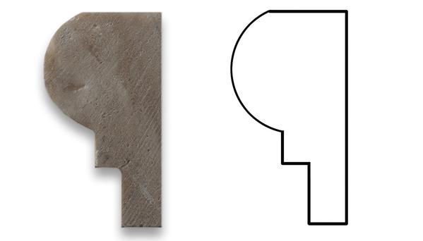 Flat view of Durango Travertine Chair Rail Molding in honed finish