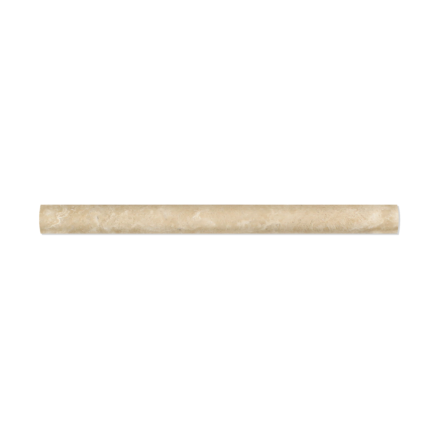 Flat view of Durango Travertine Dome Liner in honed finish, 1x12, soft cream tones