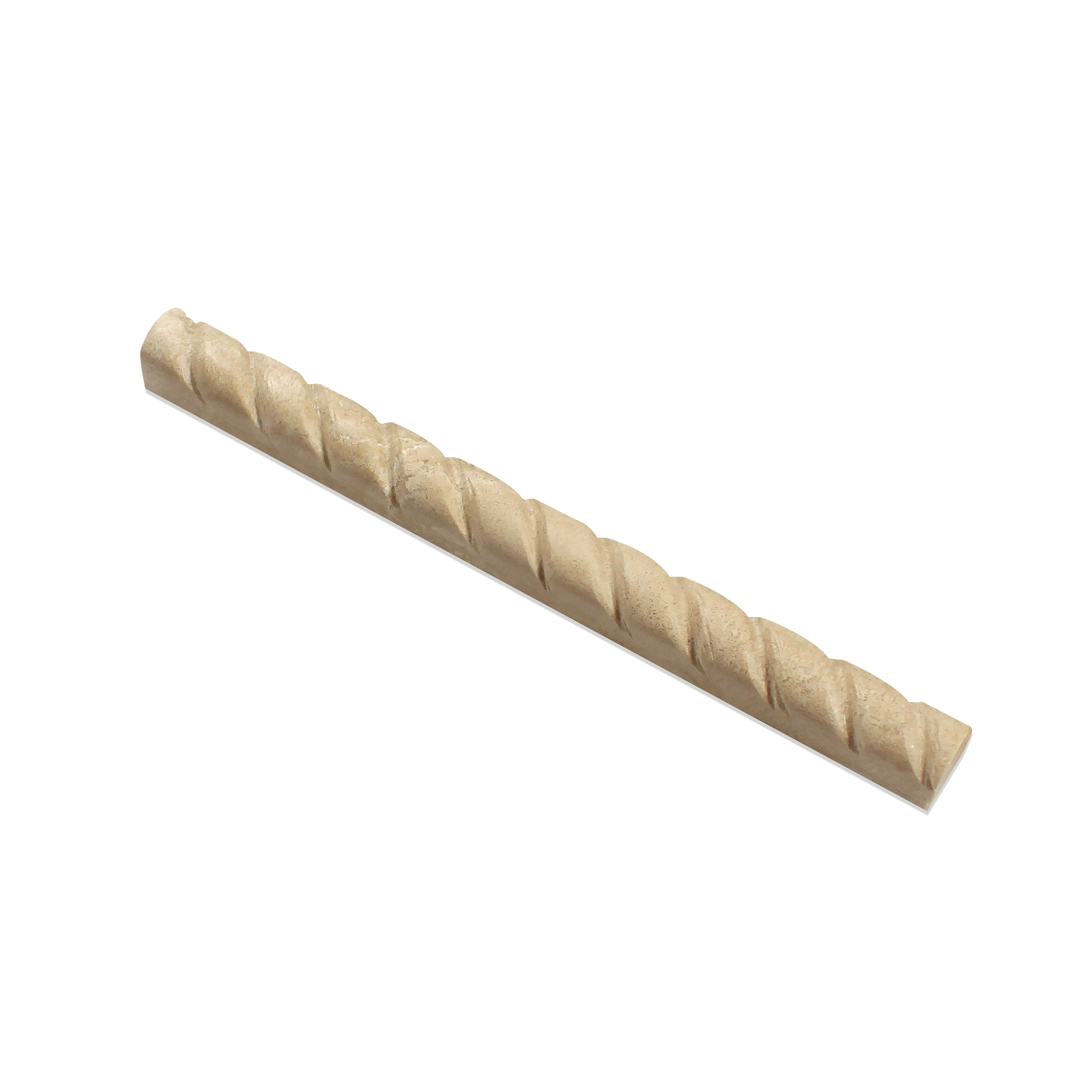 Front view of Durango Travertine Rope Liner showing carved rope detail in beige tones
