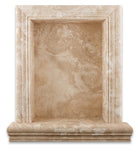 Front view of Durango Travertine Custom Made Shampoo Niche Grande in honed finish