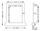 Dimensional drawing of Durango Travertine Shampoo Niche Grande with height, width, and depth measurements