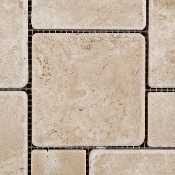 Close-up of tumbled texture and pattern in Durango Versailles mosaic