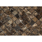 Close-up of Emperador Dark mosaic showing tumbled marble texture
