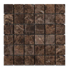 Emperador Dark 2x2 tumbled mosaic tile sheet