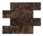 Emperador Dark Subway 3x6 tumbled marble tile