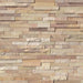 Flat lay of Fossil Rustic sandstone stacked stone panel with grays, creams, and rust accents