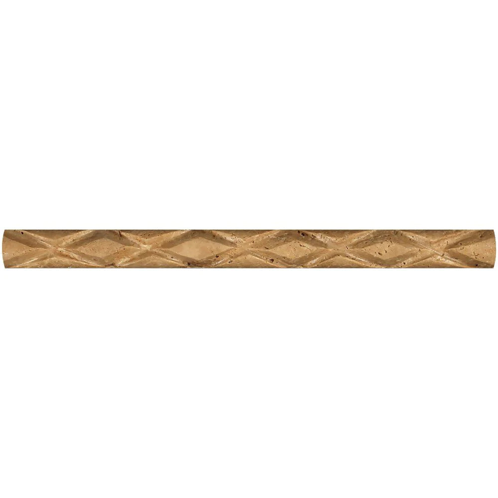 Dark travertine wall border trim 1x12