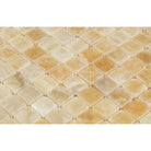 Close-up of Honey Onyx 1x1 Mosaic showing polished surface and color variation