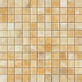 Flat view of Honey Onyx 1x1 Mosaic Tile in polished finish, 12x12 sheet