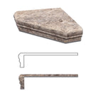 Silver Travertine Corner Shelf in honed finish, 8 3/4 x 2 3/8"