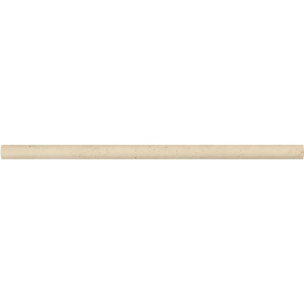 Close-up of Ivory Travertine Bullnose Molding showing edge detail