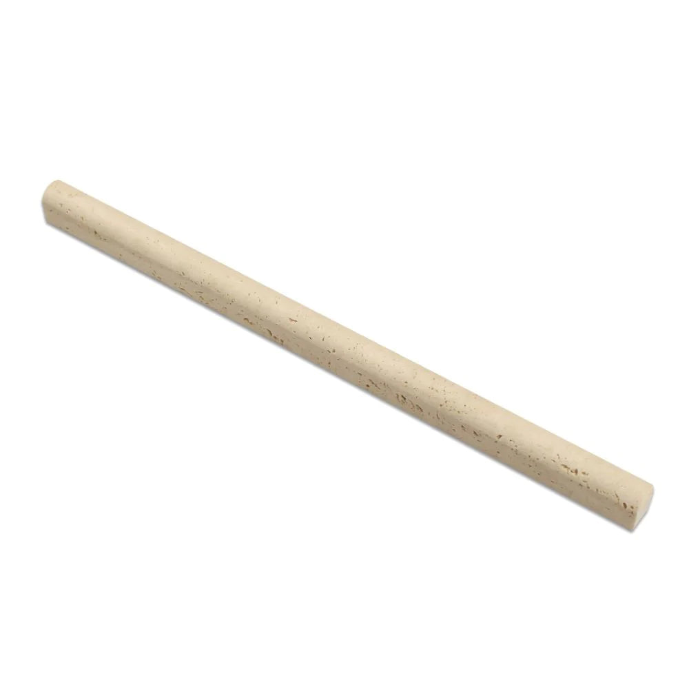 Ivory Travertine 1/2 inch Bullnose Molding, honed finish